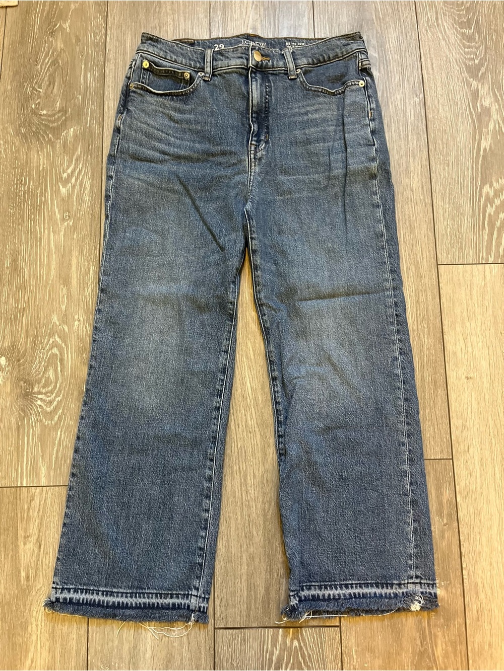 J. Crew Jeans Womens Blue 96 Kick Out Flare Raw Hem Denim RE-96-IDG 78140 29